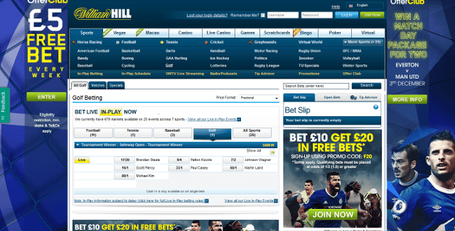 William Hill Betting Page