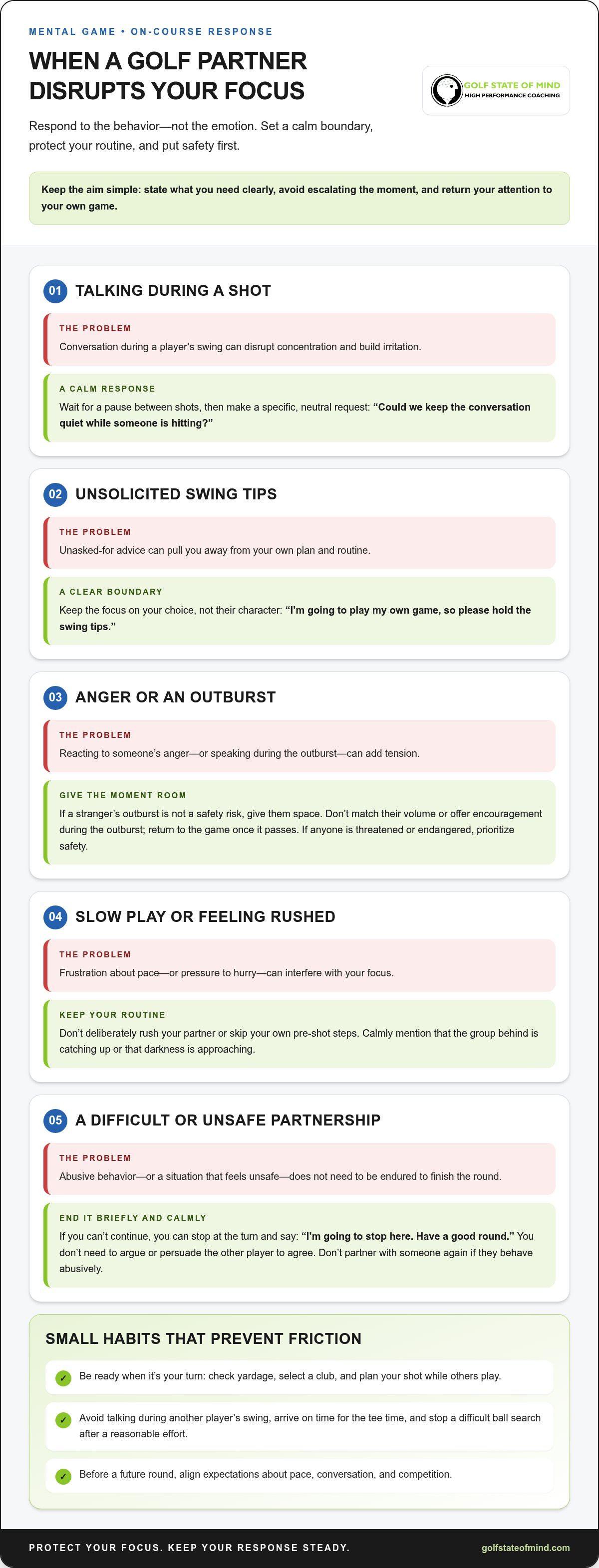 Dealing With a Bad Golf Partner Mentally: Stay Composed